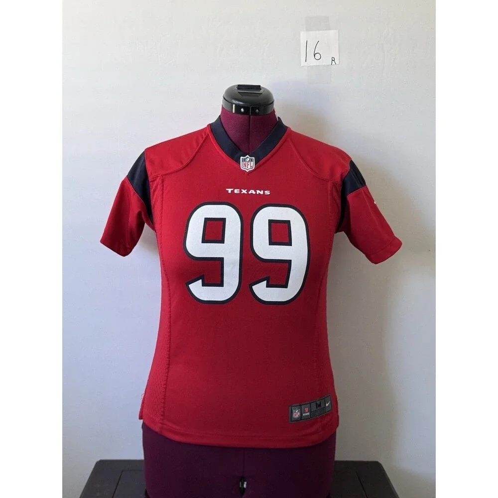 Nike Houston Texans J.J. Watt #99 Youth Jersey Red Size M 10/12 NFL On Field